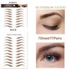 77Pairs 4D Hair-Like Eyebrow Tattoo Stickers Waterproof Natural Fake Eyebrow Stickers,Long Lasting Eyebrow Grooming Shaping Perfect for Women and Girls (Brown)
