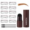 YOOMIA Eyebrow Stamp Stencil Kit Eyebrow Stamp One Step Eyebrow Stamping Kit Brow Stamp Kit Waterproof Brow Stamp Long Lasting With 10 Pairs Reusable Eyebrow Stencils(Light Brown)