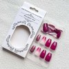 Coffin Press on Nails Medium Fake Nails Glitter with Gradient Design Purple False Nails Artificial Acrylic Nails Glossy Glue on Nails Stick on Nails for Women Girls Manicure Decoration 24Pcs