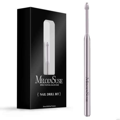 MelodySusie Cuticle Clean Nail Drill Bit 3/32'', Professional Safety Carbide Under Nail Cleaner Nail Bit for Cuticle Dead Skin Nail Prepare, Two Way Rotate, Manicure Nail Salon Supply(Silver, Fine)