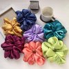 Silk Scrunchies,Elastic Bands Ponytail Holder Silk Satin No Damage, Soft Satin Scrunchies,Hair Accessories Hair Scrunchies Suitable for Women Girls for Thick Thin Fine Curly hair (Dark-Red)