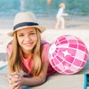 Whaline 16Pcs Disco Inflatable Beach Ball 16'' Pink Pool PVC Balls Cute Game Toys for Summer Beach Disco Party Decor