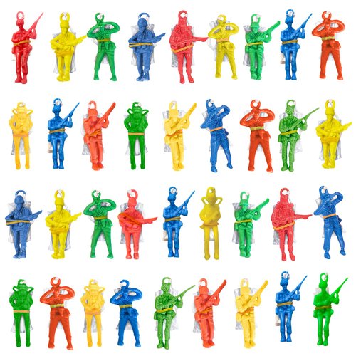 ArtCreativity Mini Paratroopers with Parachutes, Bulk Pack of 36, Vinyl Parachute Men Toy in Assorted Colors, Durable Plastic Army Guys Playset, Fun Parachute Party Favors, for Boys & Girls