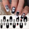 8Sheets Halloween Gel Nail Stickers Cute Pumpkins Ghost Nail Polish Stickers Pumpkins Spider Nail Strips Decals Self Adhesive Horror Eye Full Wrap for Women Girls DIY Halloween Nail Stickers Manicure