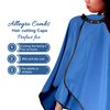 Allegro Combs Hair Cutting Cape Haircut Barber Apron Hair Stylist For Men Hair Cape Kids Cutting Adjustable Water Resistant One-Size-Fits-All 46 X 60 In. 1 Pc. (Blue)