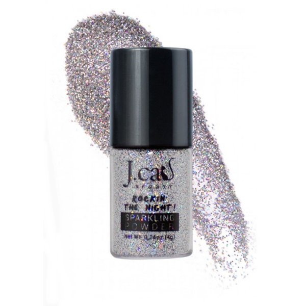 J.cat Beauty Mineral Base Loose Powder Sparkling Glitter Eye Shadow Pigments (Cool Silver)