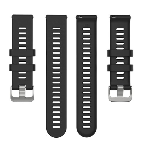 LOKEKE for Garmin Forerunner 55 Replacement Band - 20mm Replacement Silicone Wrist Watch Band Strap For Garmin Forerunner 55/ Garmin Forerunner 245 (Silicone Black)