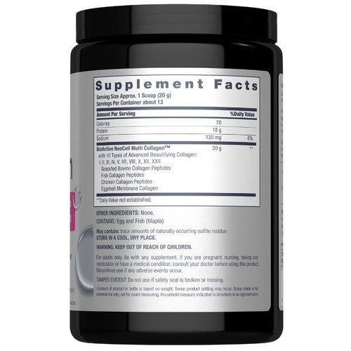 NeoCell Super Multi Collagen Peptides Powder | 9oz | 10 Types of Collagen | Skin, Hair and Nails | Beauty Supplement | Unflavored Powder | For Women and Men