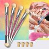Nail Brush Sponge Nail Brush Picking Dotting Gradient Pen Brush Nail Art Tools with 4 Replacement Heads