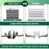 Lash Clusters 96pcs Individual Lashes D Curl 10mm Cluster Lashes KEYYOU Volume Wispy Lash Extension Soft&Comfortable Easy DIY at Home(Y10,D-10mm)