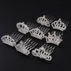 Chargances 8 PCS Mini Crystal Princess Headband Hair Comb Shiny Silver Rhinestone Headband with Comb Wedding Hair Dectoration for Little Girls Birthday Party