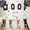 Dog Theme Balloons - 5th Dog Birthday Party Decorations, 40 Inches Number 5 Foil Balloons, Paw and Bone Balloons, WOOF Letter Balloons, Paw Prints Stickers for Pet Kids Dog Birthday Party Supplies