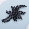 Chargances Bridal Black Flower Crystal Hair Comb Wedding Rhinestone Hair Side Combs Vintage Headpiece Bridesmaids Hair Accessories for Women
