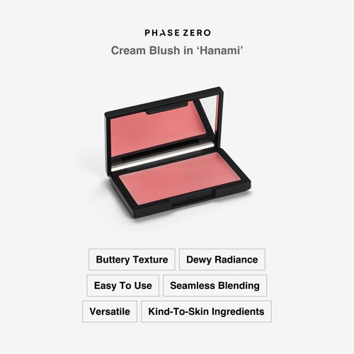 Phase Zero Makeup Cream Blush - "Hanami" - 4g / 0.141oz - Long Lasting, Easy to Use, for a Radiant, Natural, Luminous Skin