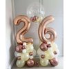 Rose Gold 24 Number Balloons, 40 Inch Giant Number 24 Balloons Foil Mylar Helium Rose Gold Number Balloons for 24th Birthday Party Supplies Anniversary Event Celebration Decorations