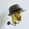 Wall Mounted Mannequin Head Wig Making Head Metal Head Wig Hat Glasses Display Hat Holder Rack Storage Wigs Show Display Stand (Gold)