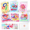 24 Sets Mother's Day Flower Craft Kit for Kids DIY Flower Card Making Kit 3D Mother's Day Flower Greeting Card for Kids Happy Mother's Day Card Making Set Lovely Gift for Mom Home School Activities