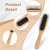 Portable Mini Pin Bamboo Hair Brush with Steel Bristles Detangling Brush Wig Hair Brush Small Wire Cushion Brush with Wood Handle Travel Natural Wood Comb with Metal Bristles for Women