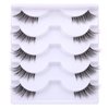 Half Lashes Lashes Natural Look Wispy 3/4 False Eyelashes Fluffy Clear Band False Cat Eye Lashes that Look Like Extensions Soft Handmade Reusable Lashes Pack