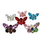 Generic Extra tiny mini silver butterfly crystal hair barrette clip bridal clip bridal (Primary color: Blue)