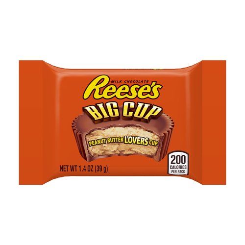 REESE'S BIG CUP Peanut Butter Cup, Milk Chocolate Covered Peanut Butter Cup Candy, 1.4 Ounce, 16 Count (Pack of 2)