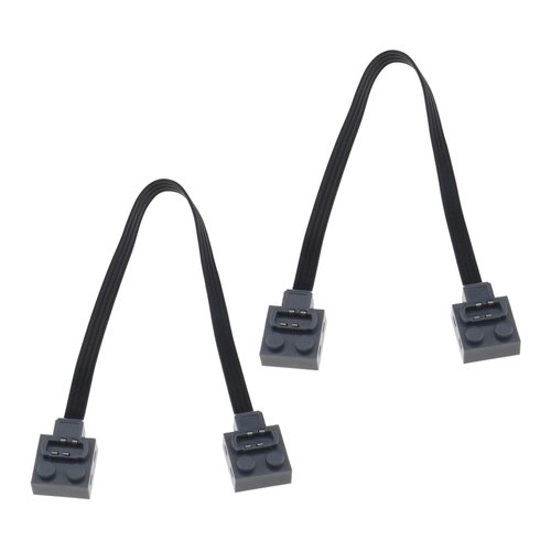 Micro Traders 2PCS Extension Cables Compatible with Lego 8870 Light Switch 8869 Technic Power Functions Extension Wire Cord Connector for Bricks Building Blocks Toy 25cm