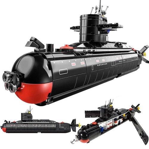 ZEVREVS Ohio-Class Submarine Building Blocks Kit - Manually Launchable Nuclear Missiles - Educational and Fun Model for Kids and Adults ，519PCS