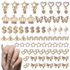 78 Pcs Gold Nail Charms Gem Kit, 12 Styles Alloy Nail Art Charm, Assorted Butterfly Crown Hollow Planets Star Metal Nail Jewelry 3D Nail Gems Charms for Nails Design Nail Art Supplies