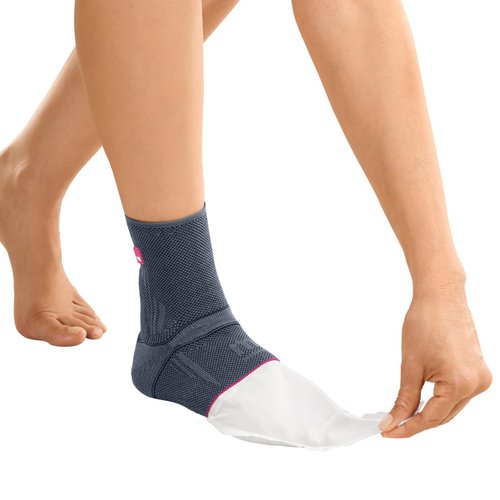 medi Achimed Knit Ankle Support for Men & Women - Achilles Brace, Compressive Foot Wrap, Post-Surgical, Moderate Support Ankle Stabilization, II, Silver