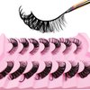 7 Pairs Fox Eye Lashes Flu-ffy 19mm Cat-Eye Lashes Curly Volume Eyelashes Faux Mink Lashes that Look Like Extensions Lashes Wispy False Eyelashes Natural Look(SN002)