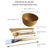 BEECO GIF2U Face Mask Mixing Bowl Set Bamboo,4 Pack Diy Facial Tools For Skin Care,Facemask Mixing Tool Kit With Facial Mask Bowl,Spatula,Spoon,Brush Applicator,Facial Esthetician Supplies