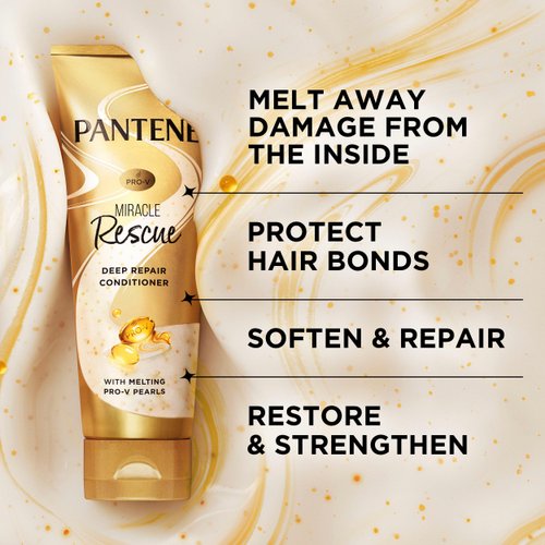Pantene Miracle Rescue Deep Conditioner - Melting Pro-V Pearls for Dry, Damaged or Color-Treated Hair, Softens and Repairs, 8.0 oz