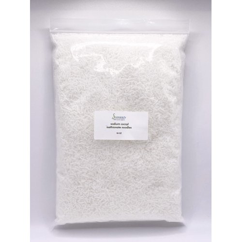 Sodium Cocoyl Isethionate Noodles by Soapeauty for Skin & Hair Care - SCI Natural Surfactant Used for Making Bubble Baths, Bath Bombs, Shampoo Bars (16 oz)