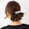 WHAVEL Pearl Hair Clips for Women, 2 PCS French Barrette Hair Clips Rhinestone Decorative Hair Accessories for Women Bride (Silver)