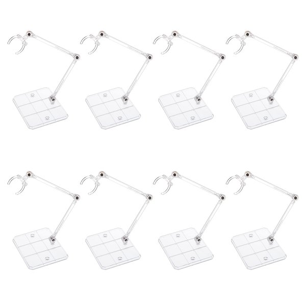 FINGERINSPIRE 8Pcs Action Figure Stand Assembly Action Figure Display Holder Base Doll Model Support Stand for 6 inch Action Figures or Effects Clear 1/144 HG/RG Gundam Figure Model Toy