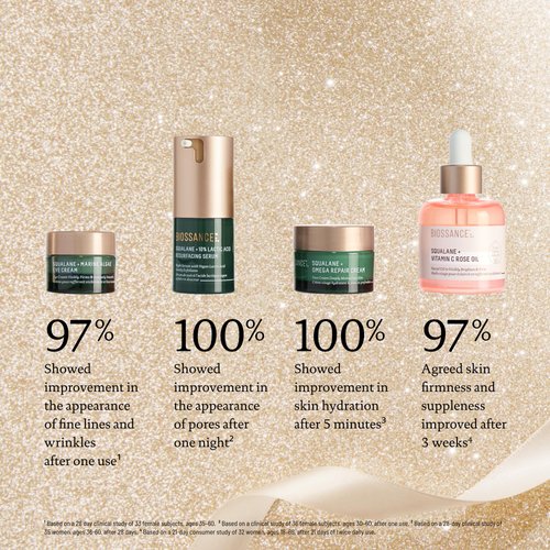 Biossance Most Loved + Luminous Skincare Holiday Gift Set, Vitamin C Rose Face Oil, Marine Algae Eye Cream, Omega Repair Face Moisturizer, and Lactic Acid 10% resurfacing face serum, $143 value, 1 Set