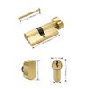 Solid Brass Lock Cylinder with 3 Brass Keys 63mm Andersen Lock Cylinder Storm Door Lock Cylinder Replacement Door Cylinder Brushed Brass Cylinder Lock for Storage Unit Security Door Locks