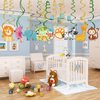 30Pcs Jungle Animals Theme Party Decoration,Safari Hanging Swirl Ceiling Whirl Party Supply for Boy Birthday Party Decorations, Baby Shower Party Hanging Decor