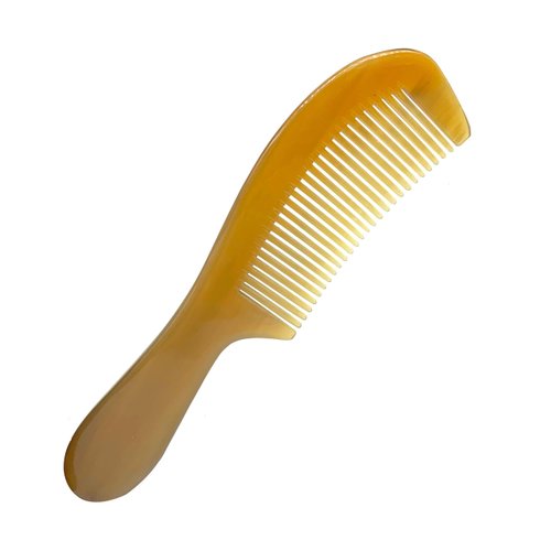 Natural Buffalo Horn Anti-Static Handmade Pocket Comb - Fine Tooth Hair and Beard Comb, Gift for Men, Women, Mom, Dad, Wife, Daughter (Style B, 8 inch)