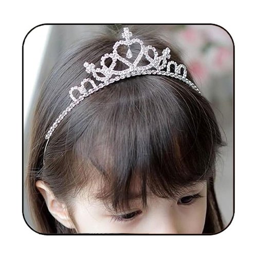 Gortin Crystal Tiara Crown Silver Children Princess Crown for Birthday Rhinestones Headbands Bride Wedding Headpieces for Women (Type 1)
