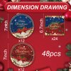 48Pcs Christmas Party Plates Napkins Christmas Gift Xmas Tableware Set Serves 24 Guests Red and Blue Christmas Party Supplies