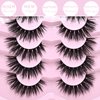 MayIFindYou Wispy Lashes,Fluffy False Eyelashes 7 Pairs Short Fake Mink Lashes Full Volume Faux Strips Lash Pack (Snowflakes S4, 7 Pairs Pack)