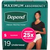 Depend FIT-FLEX Incontinence Underwear for Women, Disposable, Maximum Absorbency, Small, Blush, 19 Count