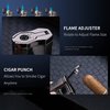 Torch Lighter Triple Jet Flame Refillable Butane Cigar Lighter Windproof Lighter with Cigar Punch Rest Holder - Butane Not Included (Red Copper)