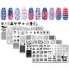 XEAOHESY 6pcs 4th of July Nail Stamping Plates for Nails Independence Day Nail Stamping Kit Patriotic American Flag Stars Statue of Liberty Image Plates Nail Stamper Plates for Women Nail Art