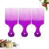 Lurrose 3pcs Hair Pick Comb Curly Hair Afro Comb Lift Detangle Hair Comb No Frizz Wide Tooth Comb Hair Styling Tool for Combing Detangling African American Hairstyles Purple