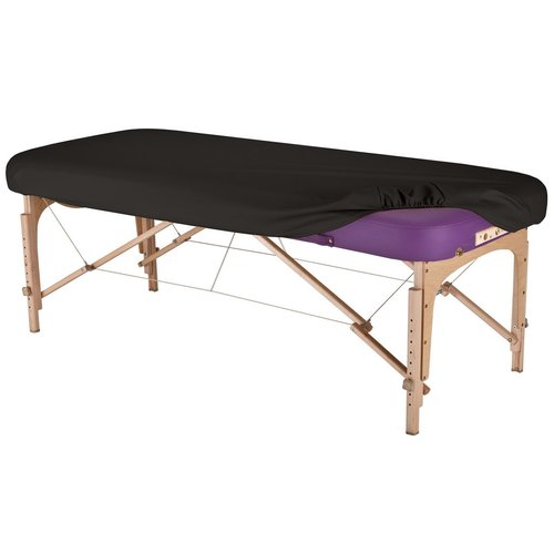 EARTHLITE Massage Table Protection Cover – 100% PU, Fitted Sheet, Fits Round & Square Corners (28-32"), Black
