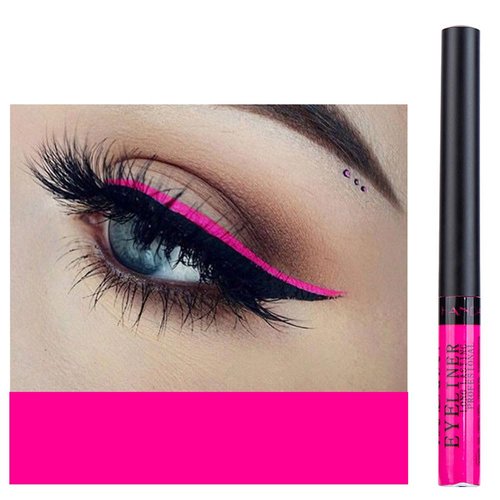 Dragonranee Coloured Eyeliner,Matte Liquid Eyeliner Rainbow Colorful Neon Eyeliner Pencil Pigmented Waterproof Smudgeproof Long Lasting Gel Eye Liner Christmas Makeup Gift for Women (RoseRed#11)