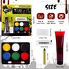 Face Body Paint Set, Halloween Makeup, 6 Colors Face Body Paint + Washable Fake Blood + White Cream Makeup, Face Paint SFX Makeup Kit, Face Painting Kit for Halloween Zombie Skeleton Cosplay Clown
