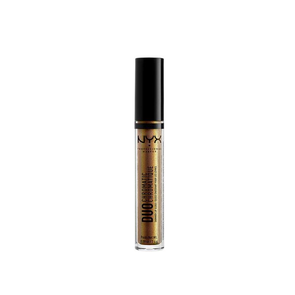 NYX PROFESSIONAL MAKEUP Duo Chromatic Lip Gloss - Cocktail Party, Nude Base With Gold/Pink/Green Duo Chromatic Pearls
